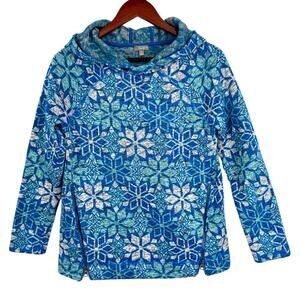 T by Talbots Small Fleece Winter Cozy Hoodie Pullover Blouse Shirt Top Christmas